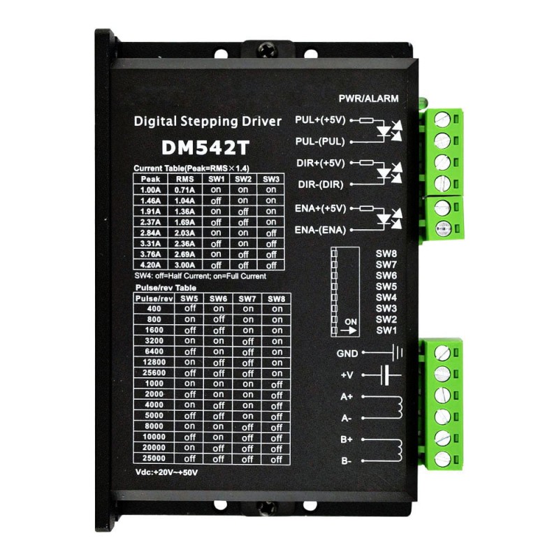 Driver moteur pas à pas numérique DM542T 1,0-4,2A 20-50VCC pour moteur Nema 17, 23, 24