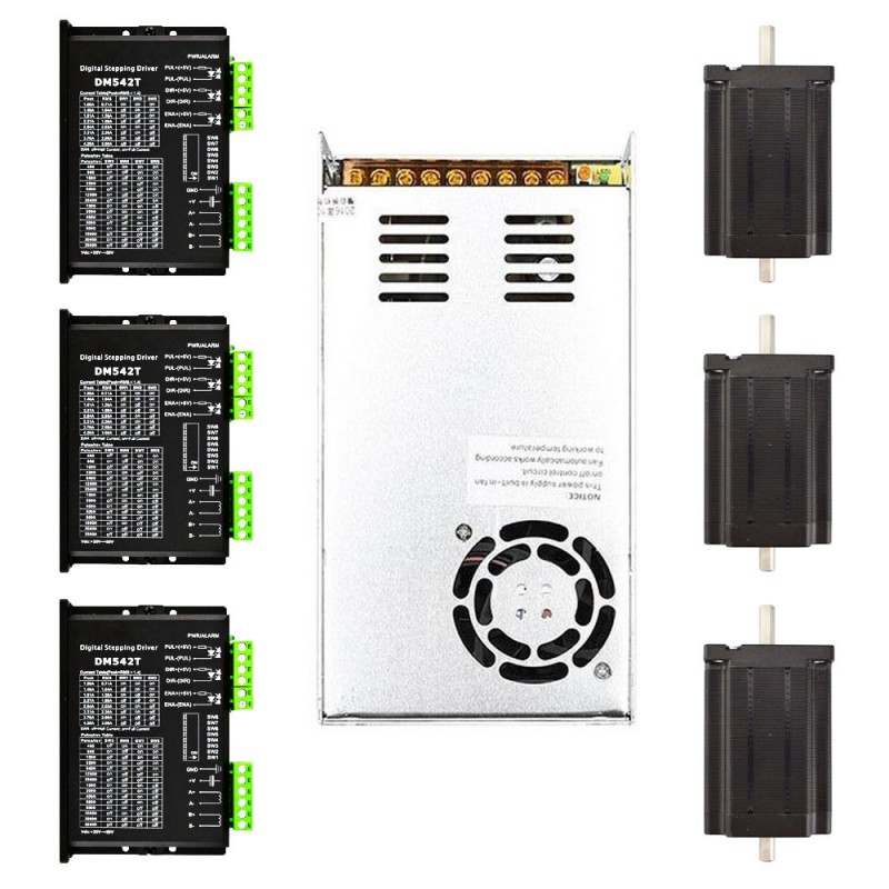 3 axes 3,1Nm moteur pas à pas nema 24 + driver + source de courant