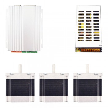 Kit CNC 3 axes unique (moteur pas à pas nema 23 (1,26Nm) + source de courant + contrôleur)