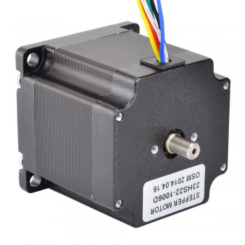 Moteur pas à pas unipolaire à double arbre nema 23 (90Ncm 23HS22-1006D 1,8 degré 1A 7,4V 6 fils)
