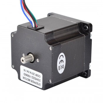 Moteur pas à pas unipolaire à double arbre nema 23 (90Ncm 23HS22-1006D 1,8 degré 1A 7,4V 6 fils)