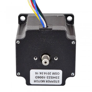 Moteur pas à pas unipolaire à double arbre nema 23 (90Ncm 23HS22-1006D 1,8 degré 1A 7,4V 6 fils)