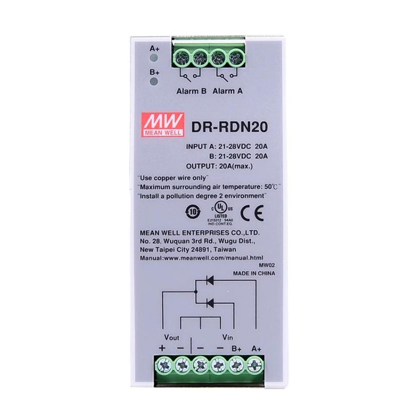 Alimentation rail din CNC MeanWell DR-RDN20 24VCC 20A