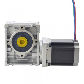 Motoréducteur roue et vis sans fin Nema 23 4,2A L=113mm avec 10:1 reducteur vis sans fin