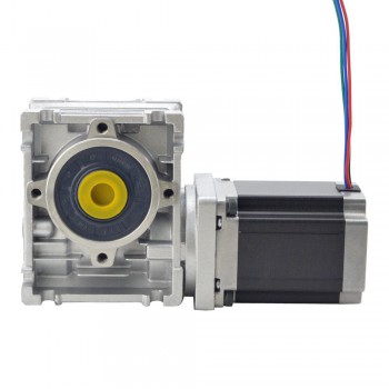 Motoréducteur roue et vis sans fin Nema 23 2,8A L=76mm avec 5:1 reducteur vis sans fin NMRV30