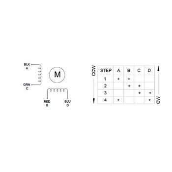 Moteur pas à pas bipolaire Nema 17 17HS13-0404S1 12V 1,8 degrésree 26Ncm 0,4A 4 fils