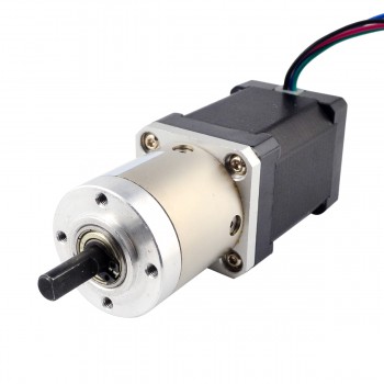 Motoréducteur pas à pas Nema 14 L=52mm 1,8 degrés 40Ncm 4,20V 1,5A avec 14:1 réducteur double arbre