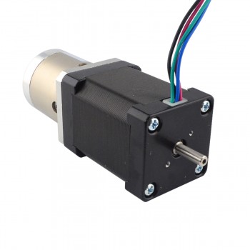 Motoréducteur pas à pas Nema 14 L=52mm 1,8 degrés 40Ncm 4,20V 1,5A avec 14:1 réducteur double arbre