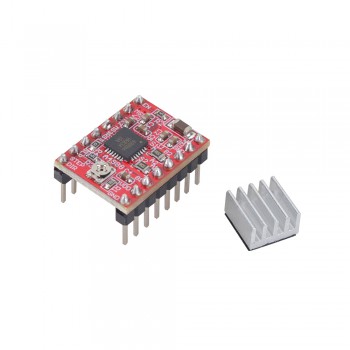 Module driver moteur pas à pas A4988 avec dissipateur de chaleur pour imprimante 3d Reprap, 5 pièces/paquet