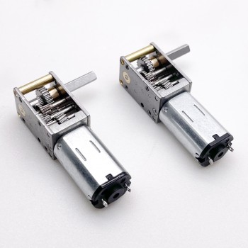 2 Pièces 6V/12V mini motoréducteur CC brushed 0,3W arbre 4mm avec réducteur à vis sans fin à arbre de sortie à 90 degrés