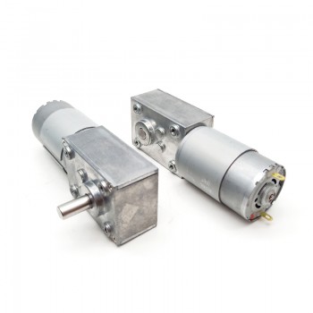 2 Pièces 12V/24V Motoréducteur CC brushed 8,8W arbre 8mm avec réducteur à vis sans fin à arbre de sortie à 90 degrés