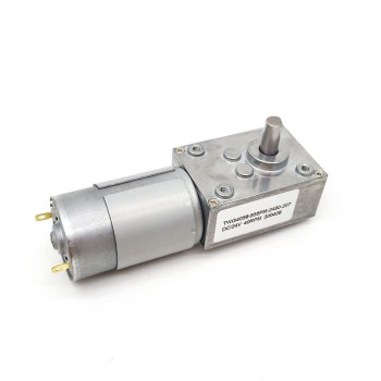 2 Pièces 12V/24V Motoréducteur CC brushed 8,8W arbre 8mm avec réducteur à vis sans fin à arbre de sortie à 90 degrés