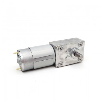 2 Pièces 12V/24V Motoréducteur CC brushed 8,8W arbre 8mm avec réducteur à vis sans fin à arbre de sortie à 90 degrés