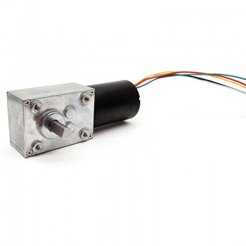 2 Pièces 12V/24V Motoréducteur CC brushed 7W/10.9W arbre 6mm avec rappor 81~621 réducteur à vis sans fin