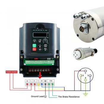 Moteur de broche CNC refroidi par eau OSP001429 5,5 kW 220 V/380 V 24 000 tr/min ER25 Collet