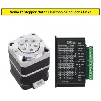 Moteur pas à pas Neme 17 42HS4015A4D5 avec réducteur harmonique 30:1 + pilote pas à pas TB6600