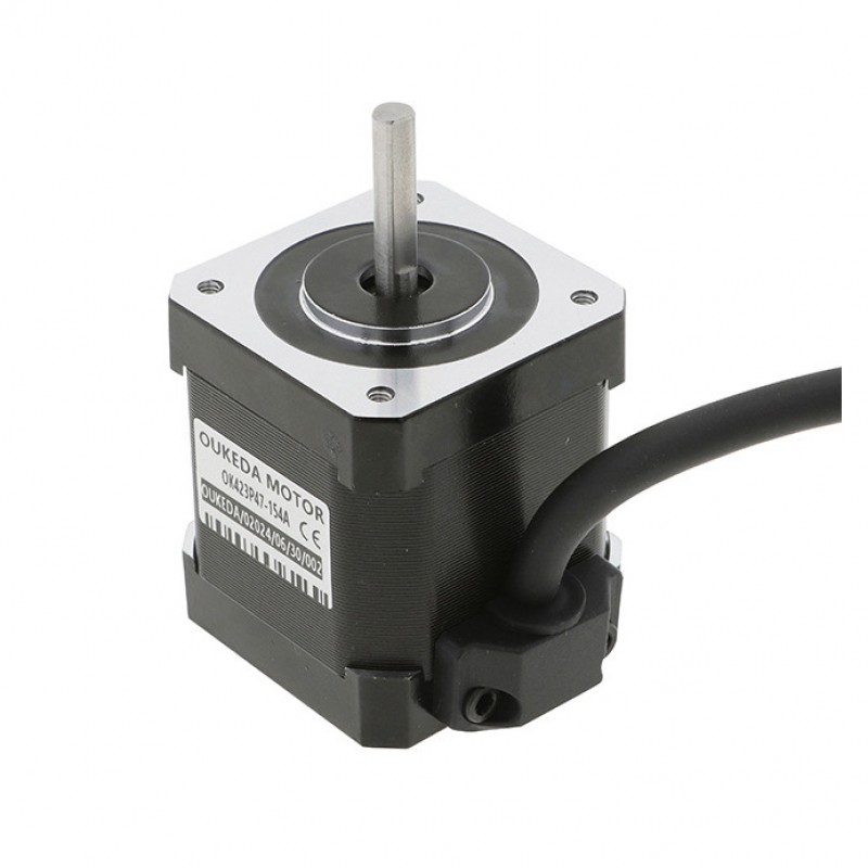 Moteur pas à pas NEMA 17 Oukeda OK423P47-154A 1,2 degrés 32 Ncm triphasé 1,5 A 5,4 V CC D-cut