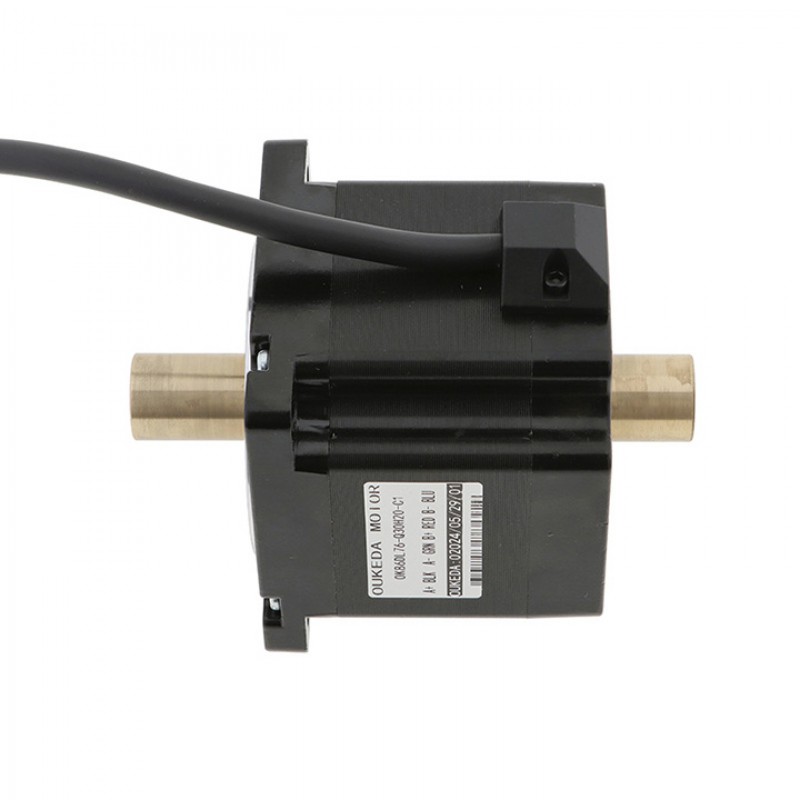 Moteur pas à pas à arbre creux Nema 34 OK86DL76-Q30H20-C1 biphasé 1,8degrés 4,5Nm 6,0A 2,1V double arbre 4 fils