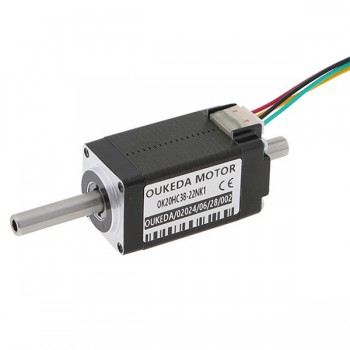 Moteur pas à pas à arbre creux Nema 8 OK20HC38-22NK1 bipolaire 1,8 degrés 3,13 Ncm 0,6 A 5,4 V 2 phases double arbre