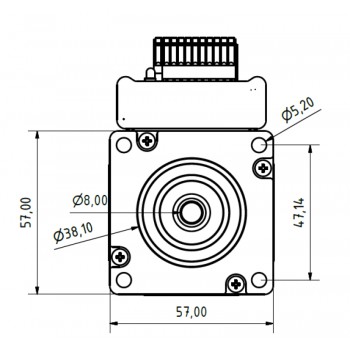Servomoteur CA intégré Nema 23 JMC iHSV57-30-14-36 140W 36V 0,45N.m 5,4A triphasé 3000tr/min