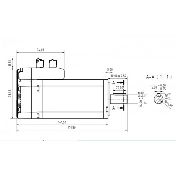 Servomoteur CA intégré Nem23 JMC iHSV60-30-40-48 400W 48V 1,27N.m 3000tr/min 60 x 60 mm