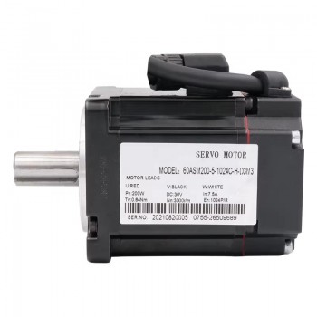 36V Servomoteur CC 200W 60ASM200-5-1024C 0,64N.m 7,5A 0,64N.m 3000tr/min avec codeur magnétique 1024 lignes 60 x 60 mm