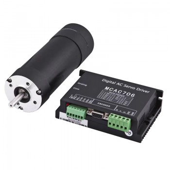 Kit de servomoteur et driver CC sans balais 180W 36V 57JSF1830P+MACA706 0,6N.m 3400tr/min Φ57mm pour imprimantes à jet d'encre