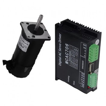 Kit de servomoteur CC sans balais et driver 160W 36V 0,45 N.m 3400tr/min Φ57mm triphasé avec encodeur 1000 lignes