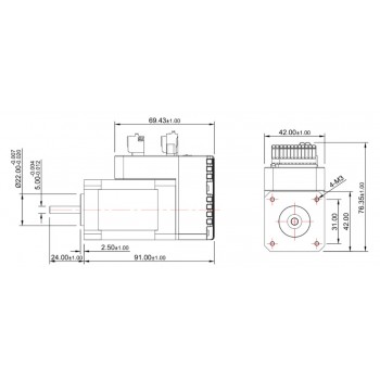 Servomoteur CA intégré Nema 17 JMC iHSV42-40-05-24 52W 24V 12,5Ncm 52000tr/min
