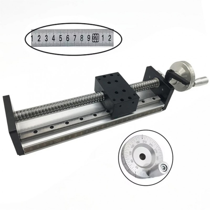 Unités linéaires manuelle cnc SXG5080, table coulissante à vis à billes à double guidage manuel avec volant