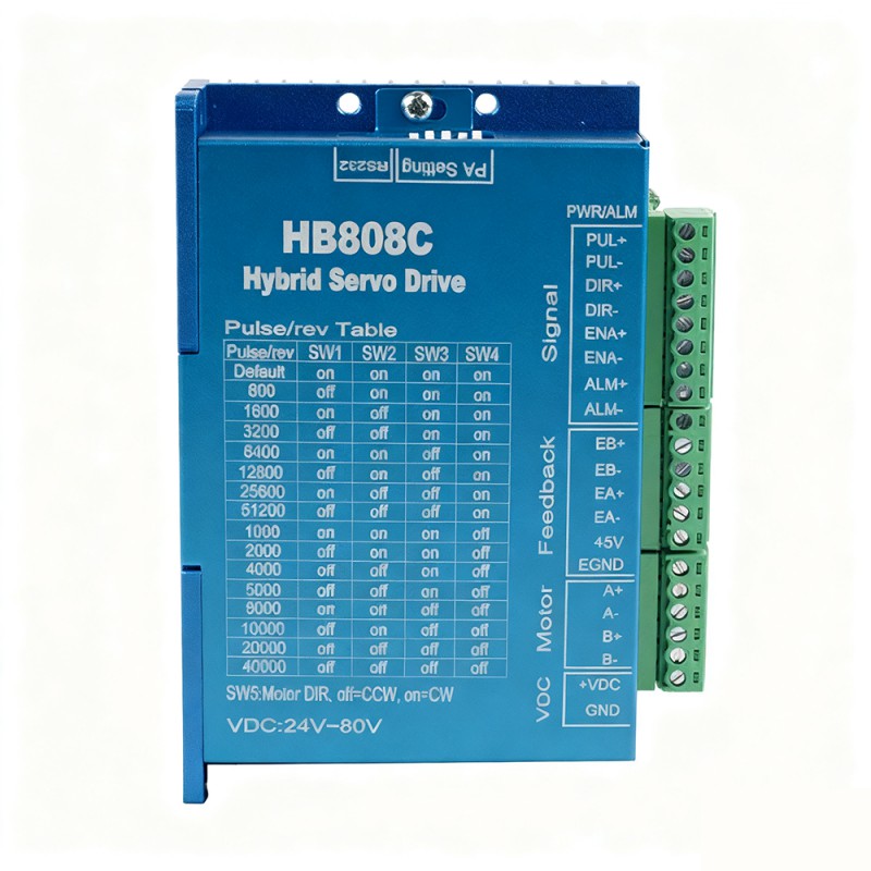 Driver pas a pas boucle fermée biphasé HB808C AC18-80V pour moteur Nema 17/23/24