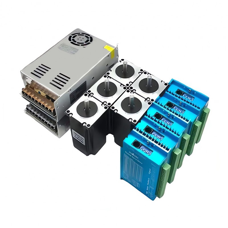 Kit de moteur pas à pas à boucle fermée 5 axes avec moteur Nema 23, contrôleur et alimentation Kit de moteur pas à pas à boucle fermée 5 axes avec moteur Nema 23, contrôleur et alimentation