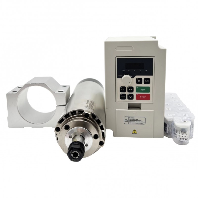 800W 110V/220V Kit moteur de broche refroidi par air JGF-F65A-800 + H100-0.75 avec driver de broche (VFD) et 13 pièces pinces ER11 800W 110V/220V Kit moteur de broche refroidi par air JGF-F65A-800 + H100-0.75 avec driver de broche (VFD) et 13 pièces pinces ER11