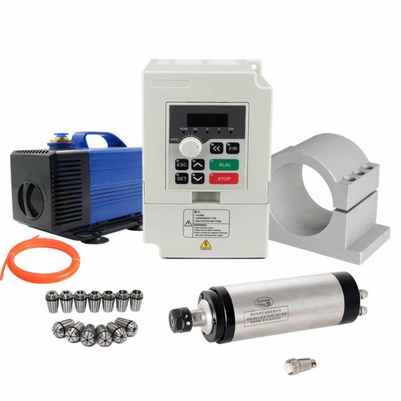 2,5kW 220V/380V Kit moteur de broche refroidi par eau Huajiang-2.2+H100-2.2C2/S2/T4 avec variateur de fréquence et pompe à eau et 13 pièces pinces ER20 et support 2,5kW 220V/380V Kit moteur de broche refroidi par eau Huajiang-2.2+H100-2.2C2/S2/T4 avec variateur de fréquence et pompe à eau et 13 pièces pinces ER20 et support