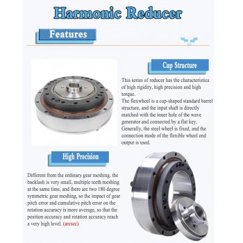 Réducteur harmonique série ZXF, 30:1/50:1/80:1/100:1/120:1/160:1 pour moteurs pas à pas/servomoteurs