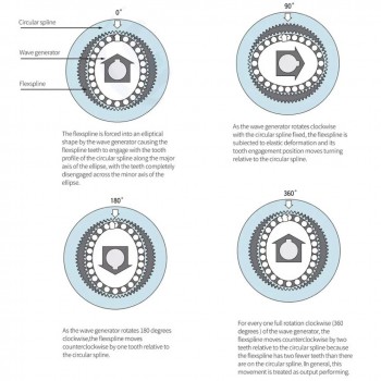 Réducteur harmonique série ZXS, type de tasse, rapport 30:1/50:1/80:1/100:1/120:1 contrecoup 30 arcsec