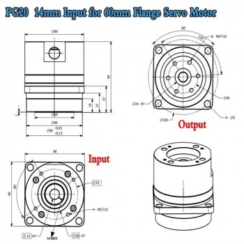 Réducteur harmonique série PG, rapport 50:1/80:1/100:1, contrecoup 20 arcsec