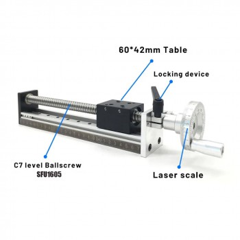 Unités linéaires manuelle cnc DXG6042, table coulissante à vis à billes manuelle miniature et volant