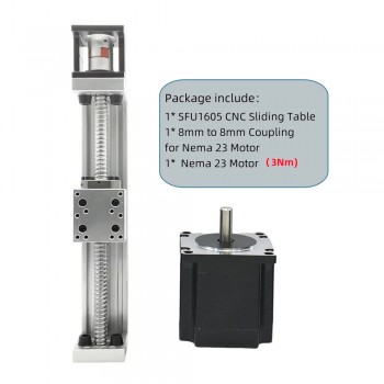 Table de module linéaire à vis à billes miniature DXG-YR60+SFU1605 avec kit moteur pas à pas Nema 23 1,2/2/3 Nm et driver