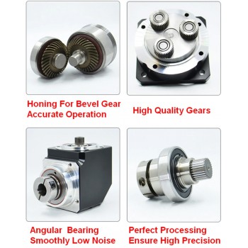 Réducteur planétaire à angle droit série PVE120 rapport 3:1 à 100:1 pour servomoteurs de 110 mm/130 mm, entrée 19/22/24 mm