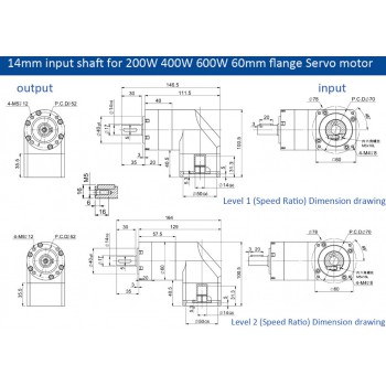 Réducteur planétaire à angle droit série PVE120 rapport 3:1 à 100:1 pour servomoteurs de 110 mm/130 mm, entrée 19/22/24 mm