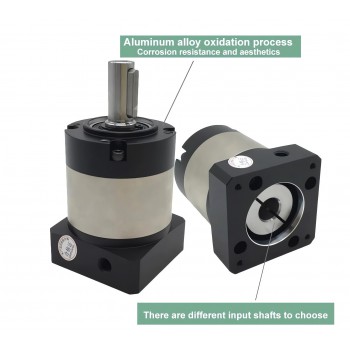 Réducteur planétaire PLE060 série rapport 4:1 à 100:1 pour moteur pas à pas NEMA23 / Servomoteur AC 200W 400W 60 mm