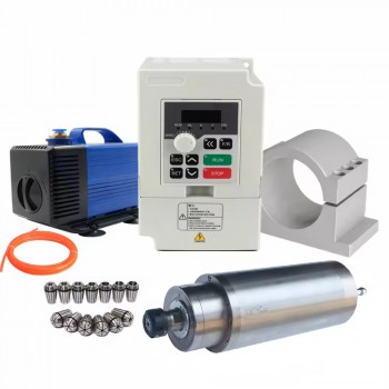 4,5kW 380V Kit moteur de broche refroidi par eau JDG-125S.4.5 + H100-5.5S2/T4-1A avec variateur de fréquence et pompe à eau et 13 pièces pinces ER25 et support