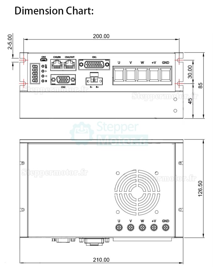 Kit servomoteur CC 1,5kW 130ASM1500-2500C+MCAC8A0 48V 4,78Nm 37A 3000tr/min avec driver servo MCAC8A0