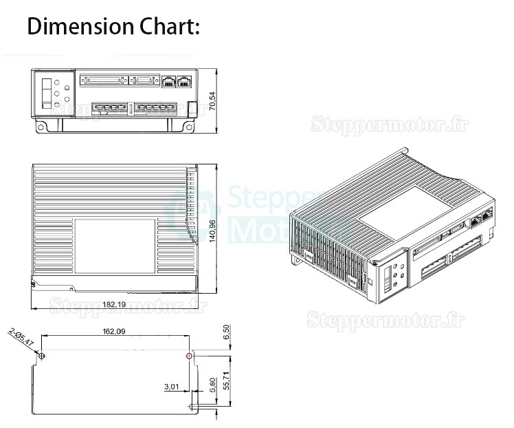 Kit servomoteur CA 1,5kW 130JASM515215K-17BCW-SC+JASD15002-20B 9,55Nm 1500tr/min 6,2A avec driver servo JASD15002