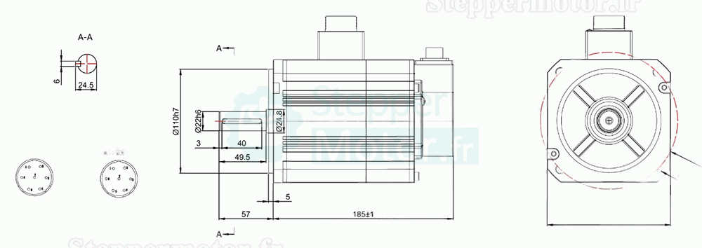 Kit de servomoteur CA 1,5KW 130JASM515230K-17B-SC+JASD2000 4,78N.m 5,6A 220V avec driver servo JASD2000