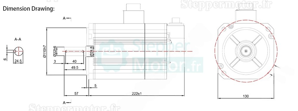 Kit servomoteur CA 2,0kW 130JASM520220K-17B-SC+JASD20002-20B 220V 9,55N.m 2000tr/min 10,2A avec driver JASD20002-20B