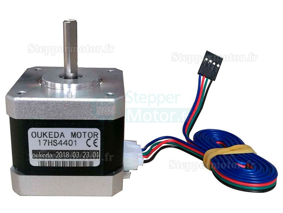 Moteur pas à pas NEMA 17 Oukeda 17HS4401 1,8° 45 Ncm biphasé pour imprimante 3D et robotique