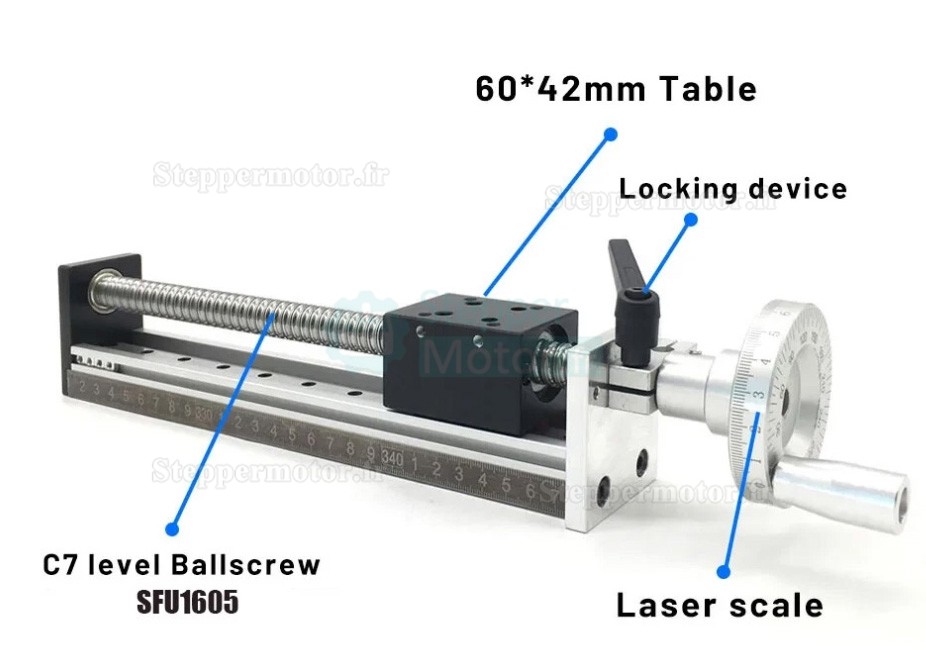 Unités linéaires manuelle cnc DXG6042, table coulissante à vis à billes manuelle miniature et volant Unités linéaires manuelle cnc DXG6042, table coulissante à vis à billes manuelle miniature et volant