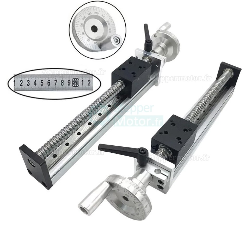 Unités linéaires manuelle cnc DXG6042, table coulissante à vis à billes manuelle miniature et volant Unités linéaires manuelle cnc DXG6042, table coulissante à vis à billes manuelle miniature et volant